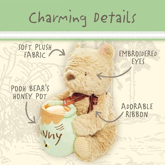 KIDS PREFERRED Disney Baby Classic Pooh Plush Stuffed Animal, 11 Inches , Brown - Picture 4 of 7